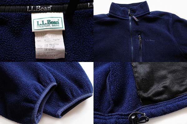 90s USA製 L.L.Bean フリースジャケット 紺 M