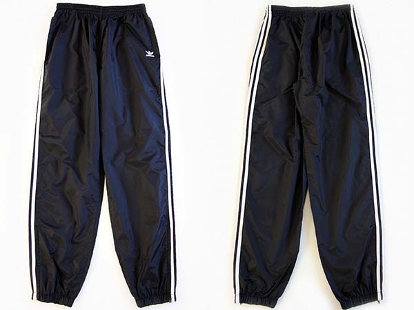 00s adidas 裾ジップトラックパンツ ジャージ アディダス 90s 黒白