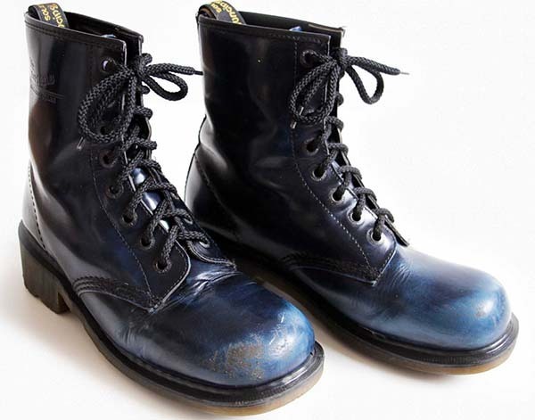 英国製 DR.MARTENSドクターマーチン 8ホールブーツ 厚底 マーブル紺 ...