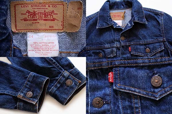 80s カナダ製 Levi'sリーバイス 70706 デニムジャケット 4ポケット ボーイズ14 - Sixpacjoe Web Shop