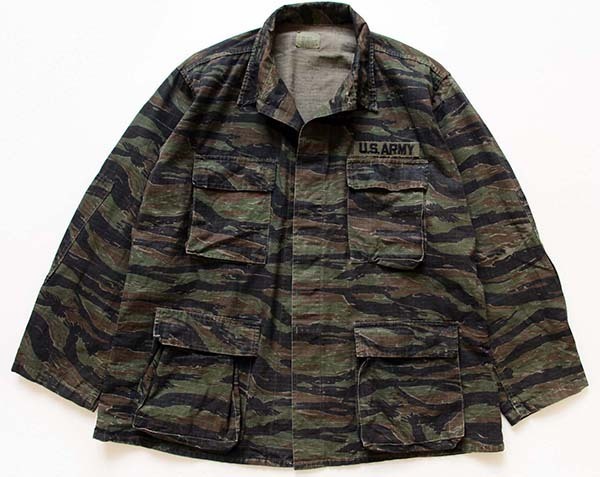 90s USA製 U.S.ARMY パッチ付き タイガーカモ コットン BDUジャケット