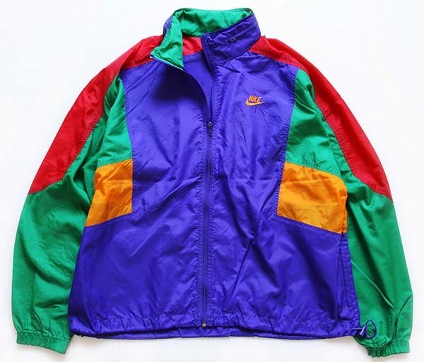 90s NIKEナイキ マルチカラー 切り替え ナイロンジャケット L - Sixpacjoe Web Shop