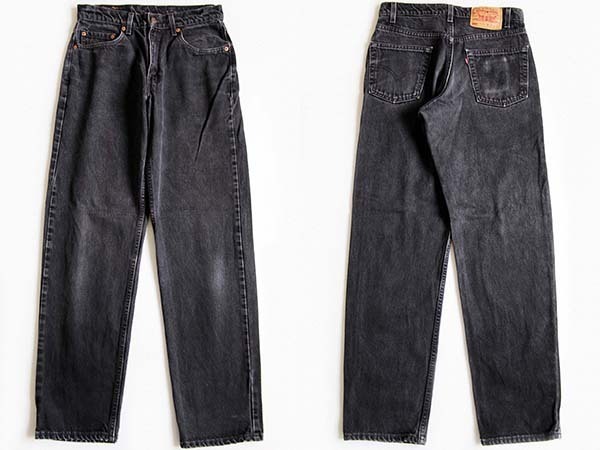 90s USA製 Levi'sリーバイス 550 ブラック デニムパンツ w30 L32 ...