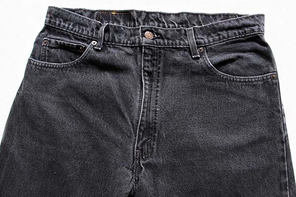 90年代 リーバイス Levi's 550 RELAXED FIT TAPERED LEG ブラックジーンズ テーパードデニムパンツ USA製 レディースL(w28) ヴィンテージ /eaa281981ブラック系黒色柄