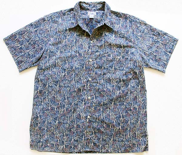 90s ハワイ製 reyn spoonerレインスプーナー 総柄 裏生地 アロハシャツ