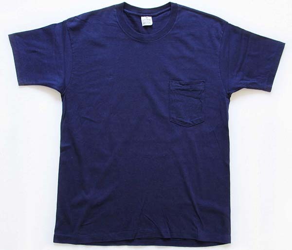 80s USA製 GAP SPORT ギャップ 無地 コットン ポケットTシャツ 紺 M - Sixpacjoe Web Shop