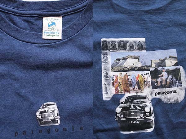 USA製 patagoniaパタゴニア Beneficial T's バウンドザワールド オーガニックコットン Tシャツ 紺 S