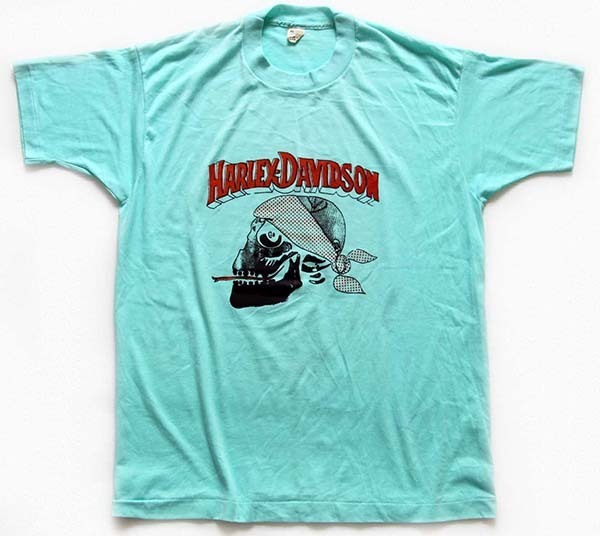 80s USA製 HARLEY-DAVIDSONハーレー ダビッドソン スカル ロゴ Tシャツ 