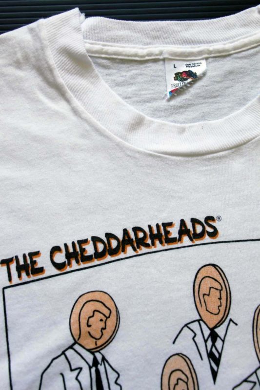 90s USA製 THE CHEDDARHEADS アート コットンTシャツ 白 L - Sixpacjoe