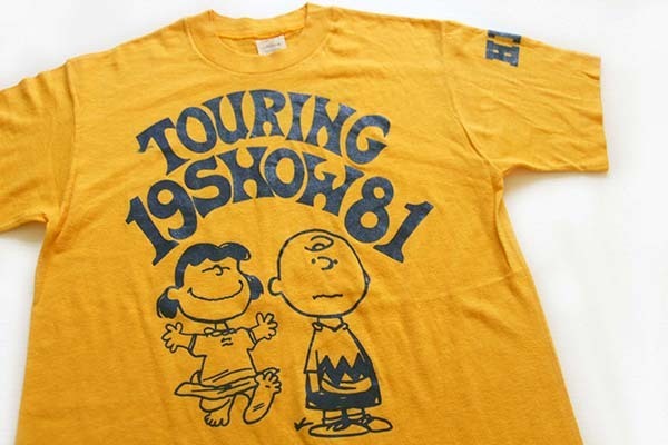 80s Usa製 Touring Show 1981 チャーリーブラウン ルーシー Theresa Tシャツ 黄 M スヌーピー Sixpacjoe Web Shop