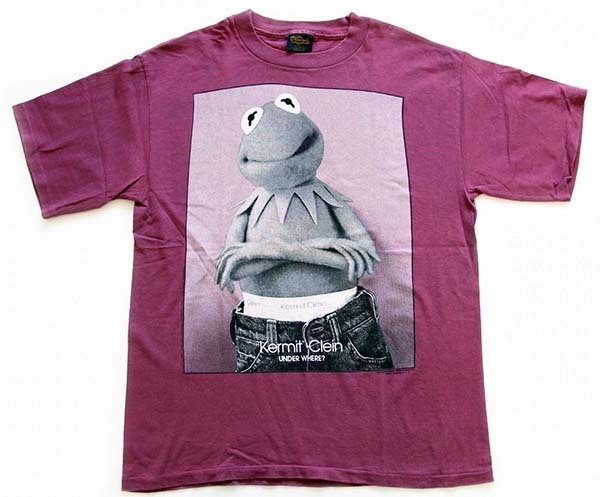 90s USA製 Kermit Clein カーミット クライン コットンTシャツ ワイン