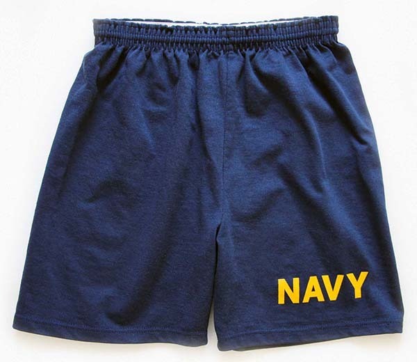 90s USA製 米軍 NAVY トレーニング ショートパンツ 紺 S☆ショーツ