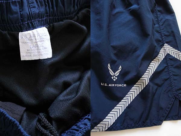 00s 米軍 U.S.AIR FORCE PTU トレーニング ナイロンショーツ 紺