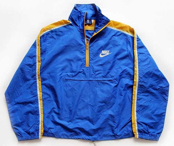 80s NIKEナイキ プルオーバー ナイロンジャケット 青×黄 L - Sixpacjoe Web Shop