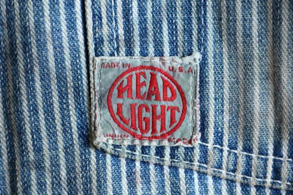 50s USA製 HEADLIGHTヘッドライト 月桂樹ボタン ヒッコリー 50s USA製 HEADLIGHTヘッドライト 月桂樹ボタン ヒッコリー