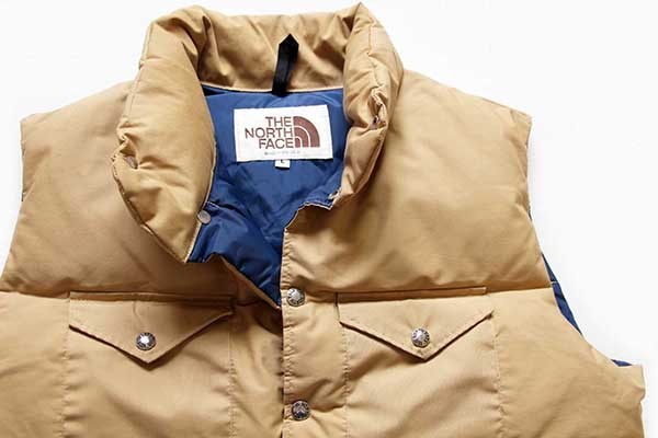 80s USA製 THE NORTH FACEノースフェイス 茶タグ ダウンベスト タン L - Sixpacjoe Web Shop