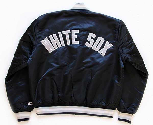 90s USA製 STARTERスターター MLB WHITE SOXホワイトソックス ナイロンスタジャン 黒 L - Sixpacjoe