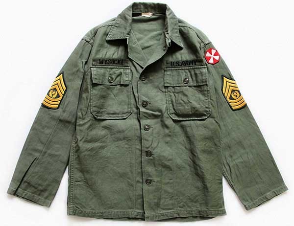 60s 米軍 U.S.ARMY パッチ付き ユーティリティシャツ