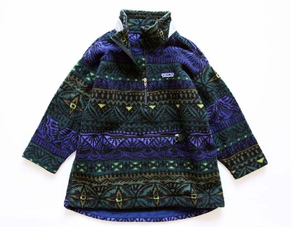 90s USA製 patagoniaパタゴニア 総柄 プルオーバー フリース KIDS' 6 - Sixpacjoe Web Shop