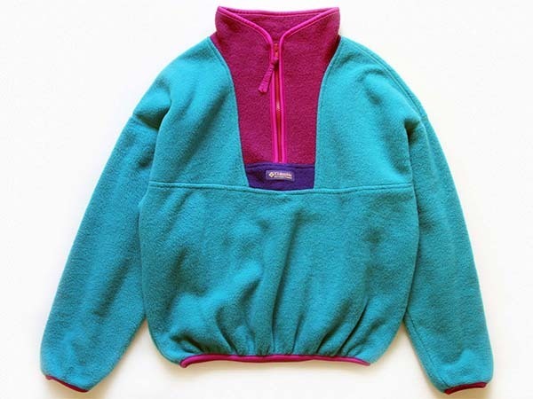 90s USA製 Columbiaコロンビア マルチカラー プルオーバー フリース L-L - Sixpacjoe Web Shop