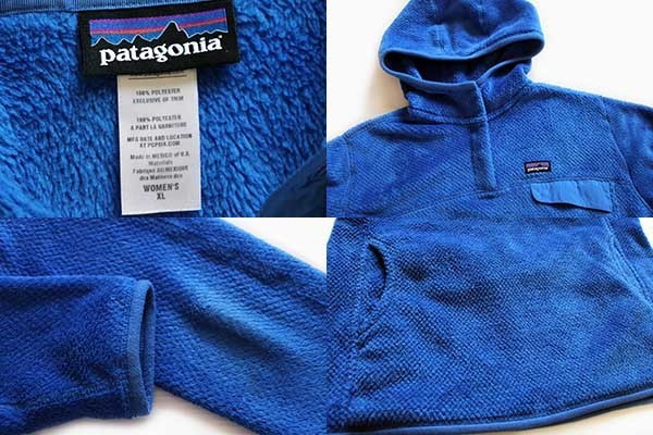 patagoniaパタゴニア RE-TOOLリツール フーディー POLARTEC フリースパーカー 青 W-XL