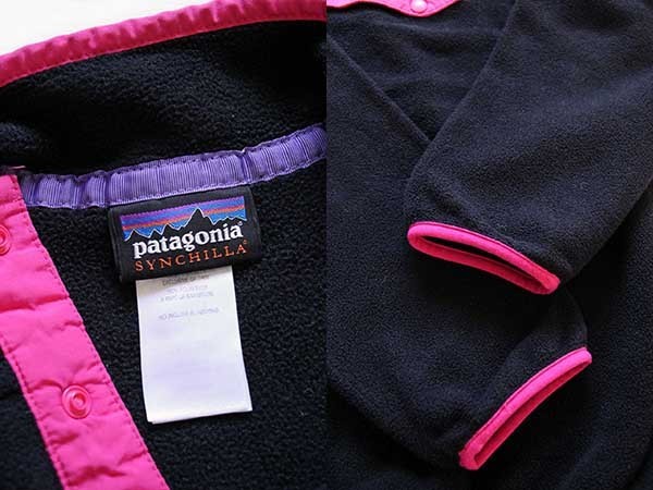 patagoniaパタゴニア シンチラ フリース スナップT 黒×ピンク W-S - Sixpacjoe Web Shop
