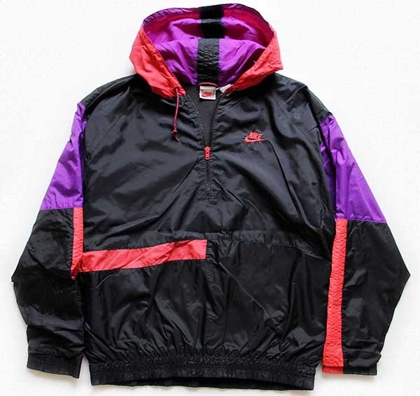 90s NIKEナイキ マルチカラー 切り替え プルオーバー ナイロンパーカー L