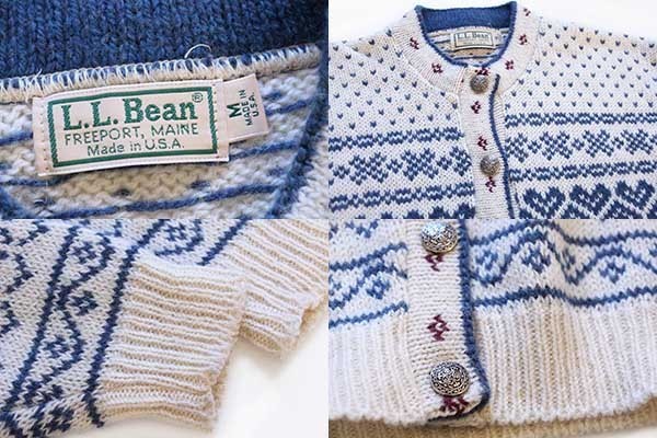 L.L.Bean 70's~80's USA ノルディックカーディガン