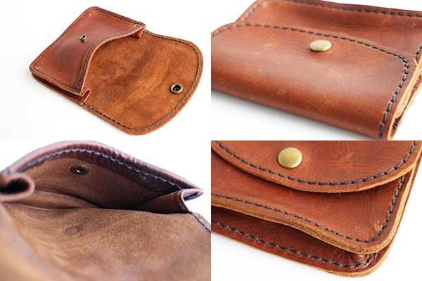 ハンドクラフト レザーポーチ 茶 - Sixpacjoe Web Shop
