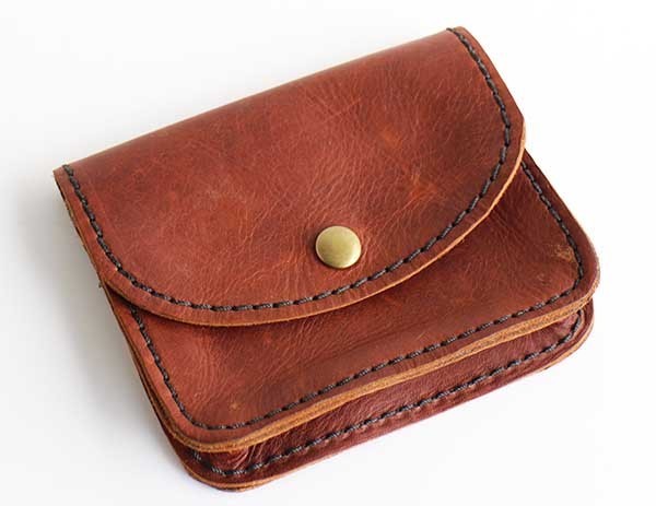 ハンドクラフト レザーポーチ 茶 - Sixpacjoe Web Shop