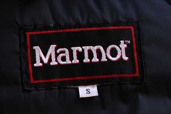 90s Marmotマーモット フード付き ダウンジャケット 青 S