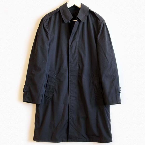 80s 米軍 U.S.NAVY ボアライナー付き オールウェザー ステンカラーコート 黒 34R - Sixpacjoe Web Shop