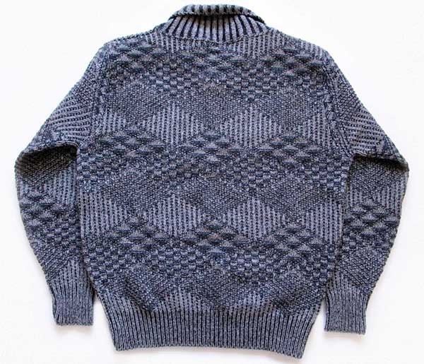 デッドストック★70s USA製 PENDLETONペンドルトン 編み柄 ショールカラー ウールニット セーター グレー L