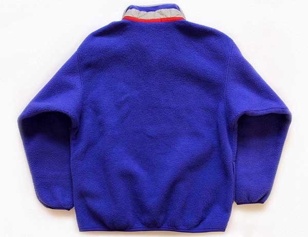 00s patagoniaパタゴニア フリース スナップT 青紫 KIDS' L 