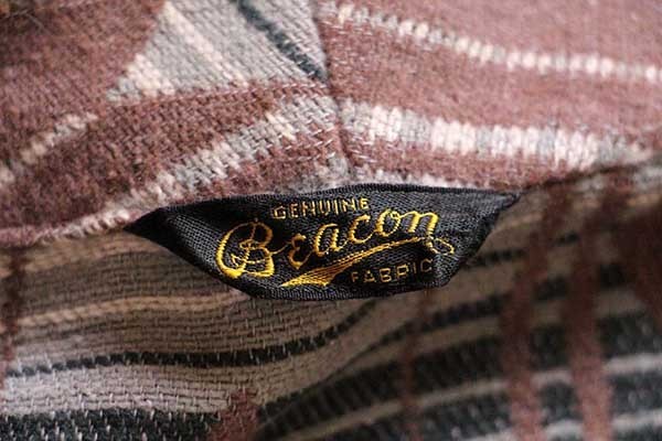 40s Beaconビーコン 総柄 ショールカラー ブランケット ガウン