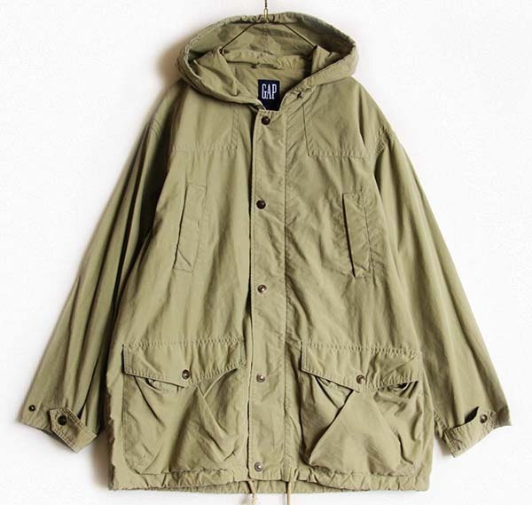 90s GAPギャップ コットン×ナイロン パーカー グリーングレー S Sixpacjoe Web Shop