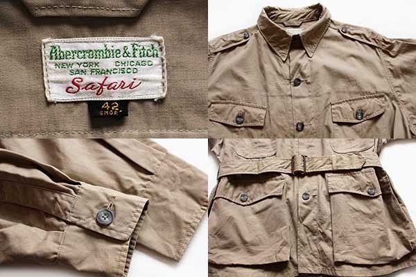 60s Abercrombie&Fitch コットンポプリン サファリジャケット ベージュ