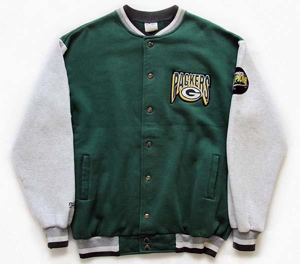 90s USA製 Majestic NFL PACKERS パッチ付き ツートン スウェット