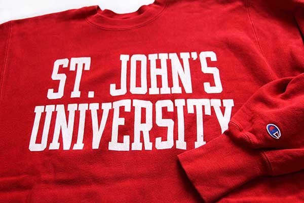 90s USA製 Championチャンピオン ST.JOHN'S UNIVERSITY リバース