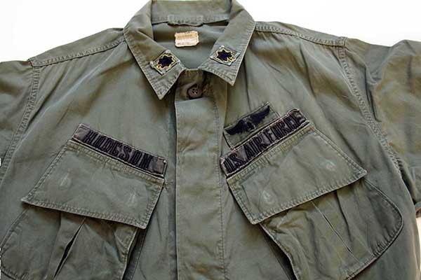 60s 米軍 U.S.AIR FORCE パッチ付き ジャングルファティーグジャケット 