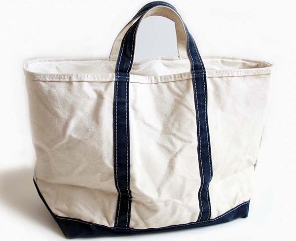 80s L.L.Bean BOAT AND TOTE 耳付き キャンバス トートバッグ ジップ 