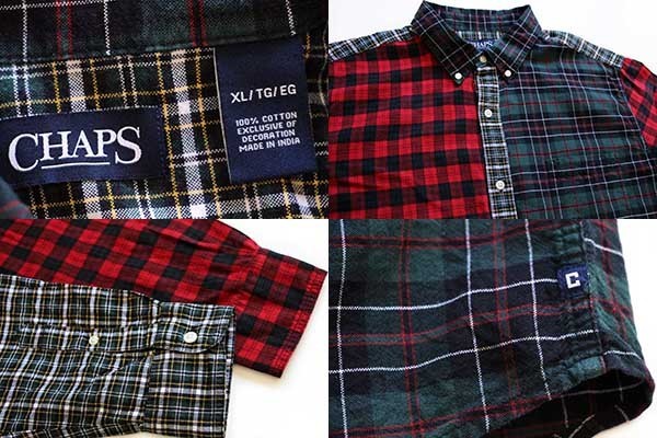 CHAPS クレイジーパターン タータンチェック ボタンダウン