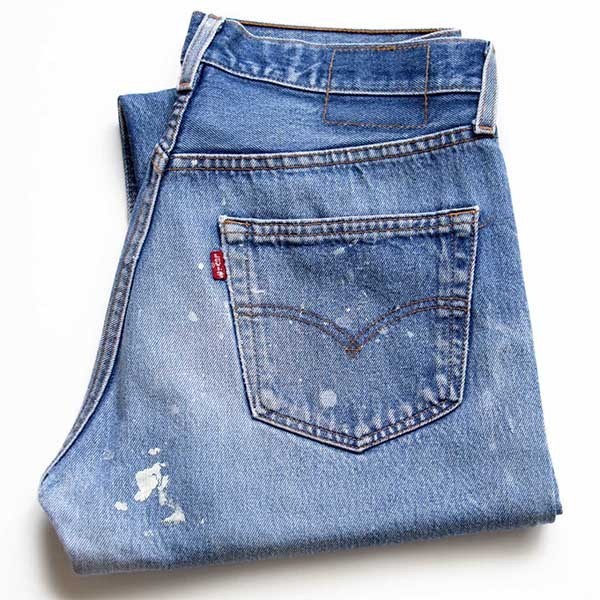 00s Levi'sリーバイス 501 パッチ&ペンキ加工 デニムパンツ w32