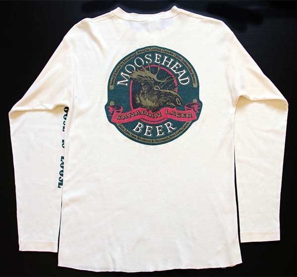 90s USA製 Glacier Park Montana MOOSEHEAD BEER 両面プリント ...