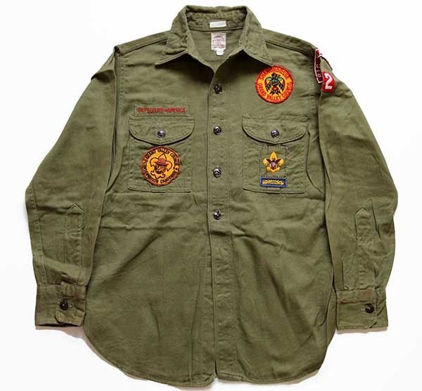 50s BSA ボーイスカウト パッチ&マチ付き コットンツイルシャツ