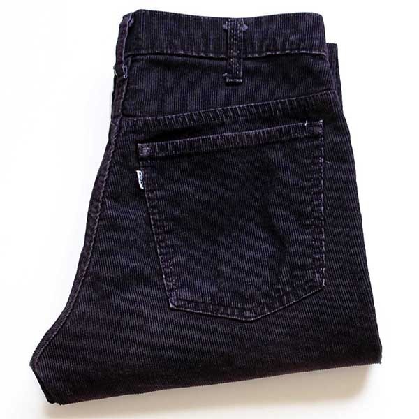 80s Levi'sリーバイス 519 コーデュロイパンツ 後染め 黒 w30