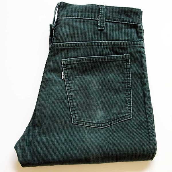 70s Levi'sリーバイス 646 コーデュロイパンツ 深緑 w34☆ベルボトム 