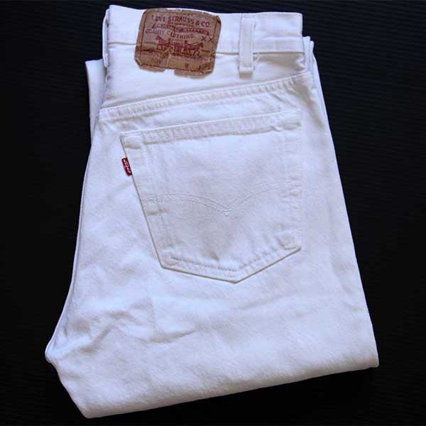 80s USA製 Levi'sリーバイス 501 ホワイト デニムパンツ w31 L30