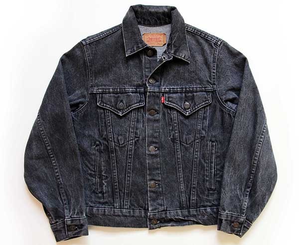 80s USA製 Levi'sリーバイス 70706 先染め ブラック デニムジャケット 4ポケット ボーイズ16 - Sixpacjoe