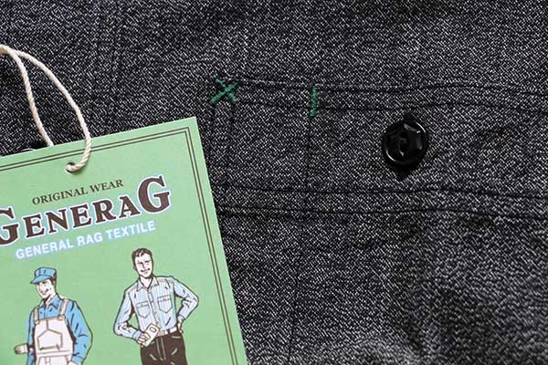 新品☆日本製 GENERAG コットン ブラック シャンブレーシャツ S
